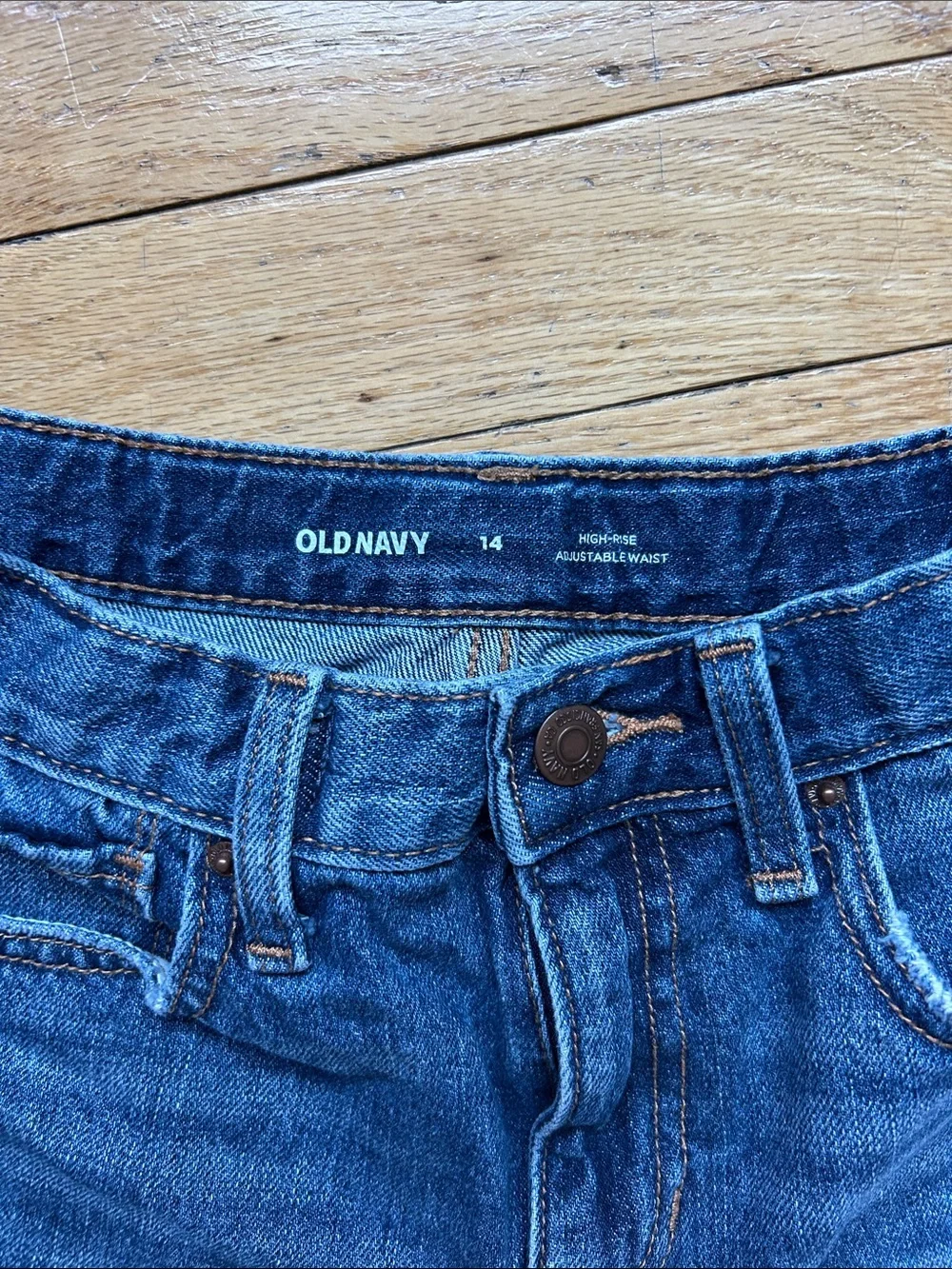 Old Navy Blue Denim Lace-Trim Jean Shorts
